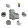 vidaXL Fauteuil inclinable de massage électrique gris clair velours