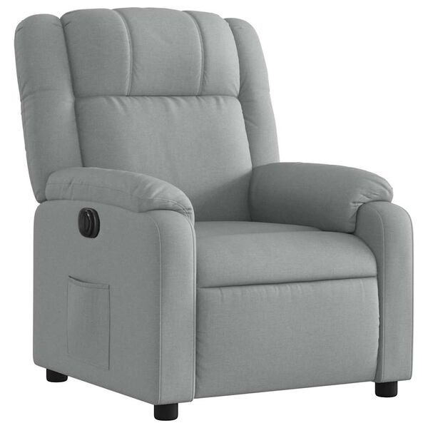 vidaXL Fauteuil inclinable &eacute;lectrique gris clair tissu