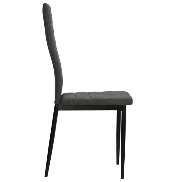 vidaXL Chaises &agrave; manger lot de 4 gris fonc&eacute; tissu