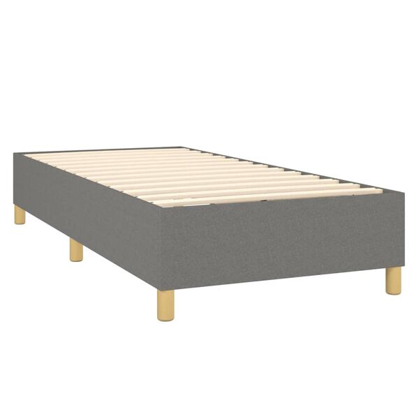 vidaXL Sommier &agrave; lattes de lit et matelas gris fonc&eacute; 100x190 cm tissu