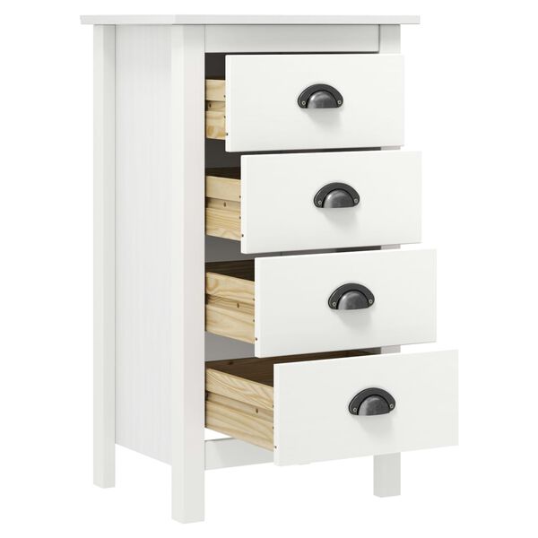 vidaXL Buffet Hill Blanc 46x35x80 cm Bois de pin solide