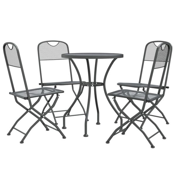 vidaXL Ensemble à manger de jardin 5 pcs Maille Métal Anthracite