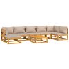 vidaXL Salon de jardin 8 pcs avec coussins taupe bois massif