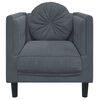 vidaXL Fauteuil avec coussin gris fonc&eacute; velours