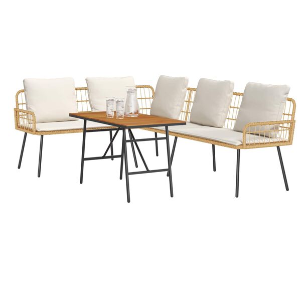 vidaXL Ensemble de canap&eacute; de jardin 2 pcs Beige polyrotin