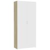 vidaXL Armoire de rangement blanc et ch&ecirc;ne sonoma bois d'ing&eacute;nierie