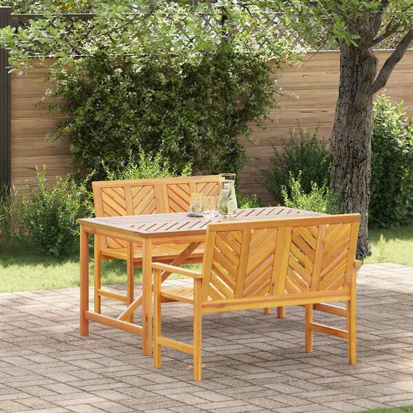 vidaXL Ensemble de salle à manger pour jardin 3 pcs Marron