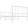 vidaXL Cadre de lit métal sans matelas et pied de lit blanc 100x200 cm
