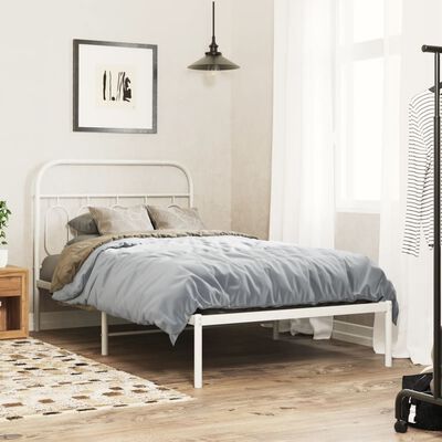 vidaXL Tête de lit métal blanc 100 cm