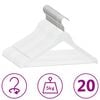 vidaXL Cintres antid&eacute;rapants 20 pcs Blanc Bois dur