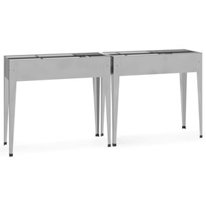 vidaXL Jardini&egrave;res 2 pcs Acier galvanis&eacute;