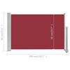vidaXL Auvent latéral rétractable de patio 60x300 cm Rouge