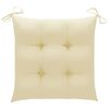 vidaXL Chaise &agrave; bascule avec coussin blanc cr&egrave;me Bois de teck solide