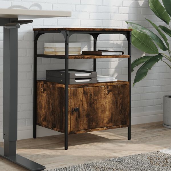 vidaXL Support d'imprimante à 3 niveaux chêne fumé 50x40x76 cm