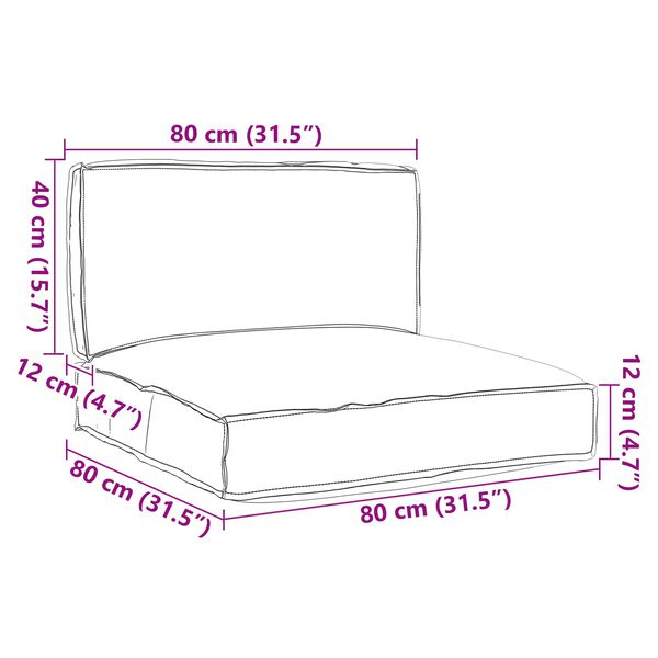 vidaXL Set de coussins de palette 2 pcs Cr&egrave;me Tissu Oxford