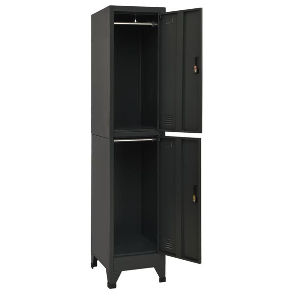 vidaXL Armoire à casiers Anthracite 38x45x180 cm Acier