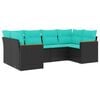vidaXL Salon de jardin 6 pcs avec coussins noir r&eacute;sine tress&eacute;e