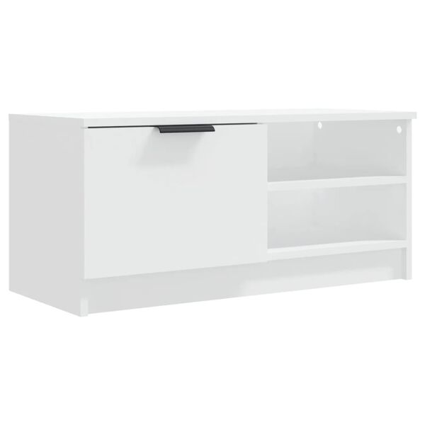 vidaXL Meuble TV Blanc 80x35x36,5 cm Bois d'ing&eacute;nierie