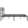 vidaXL Cadre de lit m&eacute;tal sans matelas avec t&ecirc;te de lit noir 150x200cm