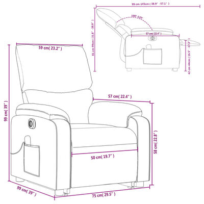 vidaXL Fauteuil inclinable de massage électrique noir similicuir