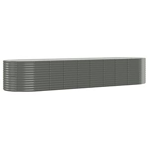 vidaXL Lit sur&eacute;lev&eacute; de jardin Acier galvanis&eacute; 396x100x68cm gris