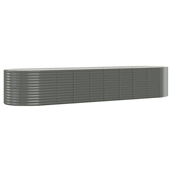vidaXL Lit sur&eacute;lev&eacute; de jardin Acier galvanis&eacute; 396x100x68cm gris