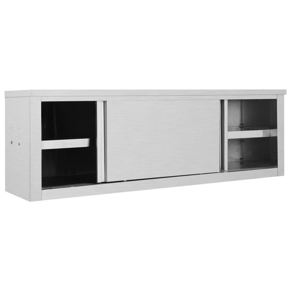 vidaXL Armoire de cuisine avec portes coulissantes 150x40x50 cm Inox
