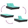 vidaXL Chaise longue double avec coussins noir r&eacute;sine tress&eacute;e