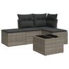 vidaXL Salon de jardin 5 pcs avec coussins gris r&eacute;sine tress&eacute;e