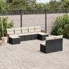 vidaXL Salon de jardin 9 pcs avec coussins noir r&eacute;sine tress&eacute;e