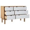 vidaXL Commode OTTA marron et blanc 111x43x73,5 cm bois de pin massif