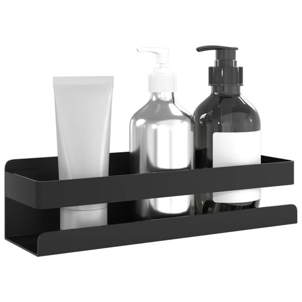 vidaXL &Eacute;tag&egrave;re de douche noir mat acier inoxydable 304 bross&eacute;
