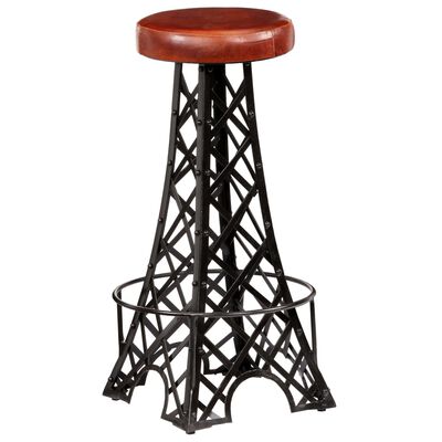 vidaXL Tabourets de bar lot de 2 cuir véritable