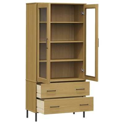 vidaXL Bibliothèque avec pieds en métal Marron 85x35x172,5cm Bois OSLO