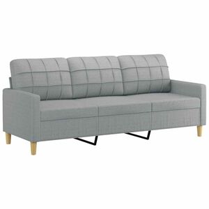 vidaXL Canap&eacute; &agrave; 3 places Gris clair 180 cm Tissu