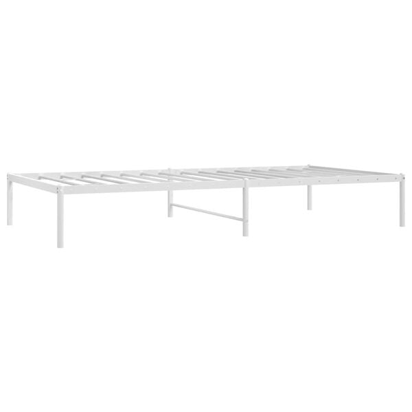 vidaXL Cadre de lit m&eacute;tal sans matelas blanc 100x200 cm