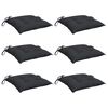 vidaXL Coussins de chaise lot de 6 noir 40x40x7 cm tissu oxford