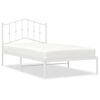 vidaXL Cadre de lit m&eacute;tal sans matelas et t&ecirc;te de lit blanc 100x190 cm