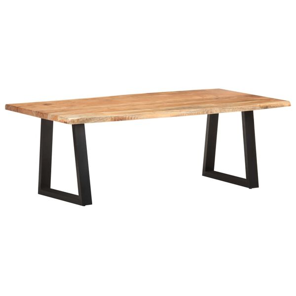 vidaXL Table basse avec bord naturel 115x60x40 cm Bois d'acacia massif