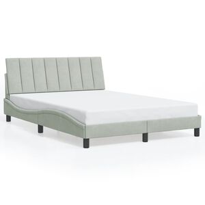 vidaXL Cadre de lit sans matelas Hanko gris clair 137x190 cm velours