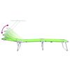 vidaXL Chaise longue pliable avec auvent acier vert pomme