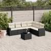 vidaXL Salon de jardin 7 pcs avec coussins noir r&eacute;sine tress&eacute;e