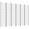 vidaXL Cloison de s&eacute;paration 6 panneaux Blanc 300x220 cm Tissu