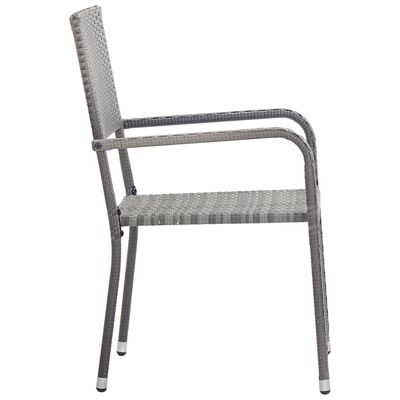 vidaXL Chaises de salle à manger d'extérieur 2 pcs Résine tressée Gris