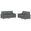 vidaXL Ensemble de canap&eacute;s 2 pcs avec coussins Gris fonc&eacute; Tissu