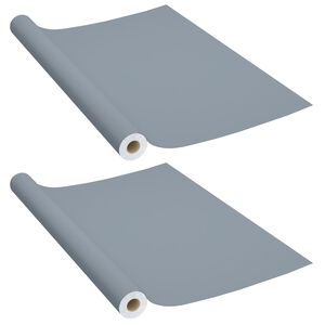 vidaXL Films autoadhésifs pour meubles 2 pcs Gris 500x90 cm PVC