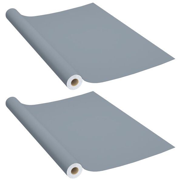 vidaXL Films autoadhésifs pour meubles 2 pcs Gris 500x90 cm PVC