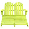 vidaXL Chaise de jardin Adirondack 2 places et pouf sapin massif vert