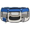 vidaXL Parc pliable pour chien avec sac de transport Bleu 145x145x61cm