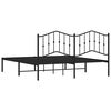 vidaXL Cadre de lit m&eacute;tal sans matelas avec t&ecirc;te de lit noir 183x213cm